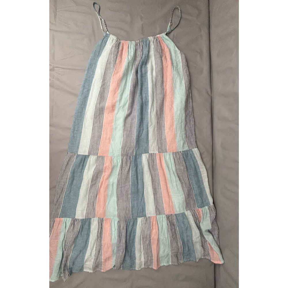 Rails Adora Dress Womens XL Highland Stripe Linen Blend Spaghetti Strap Midi - Picture 9 of 16
